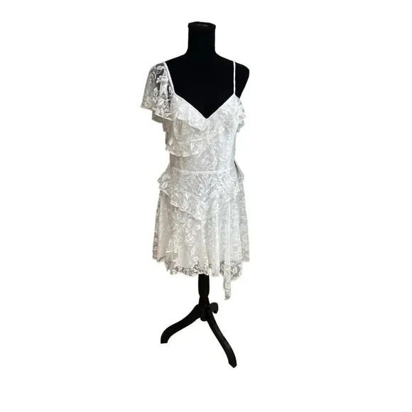 NEW- NWT! Amanda Uprichard Bailee Dress white Lace Size Large - Picture 6 of 10